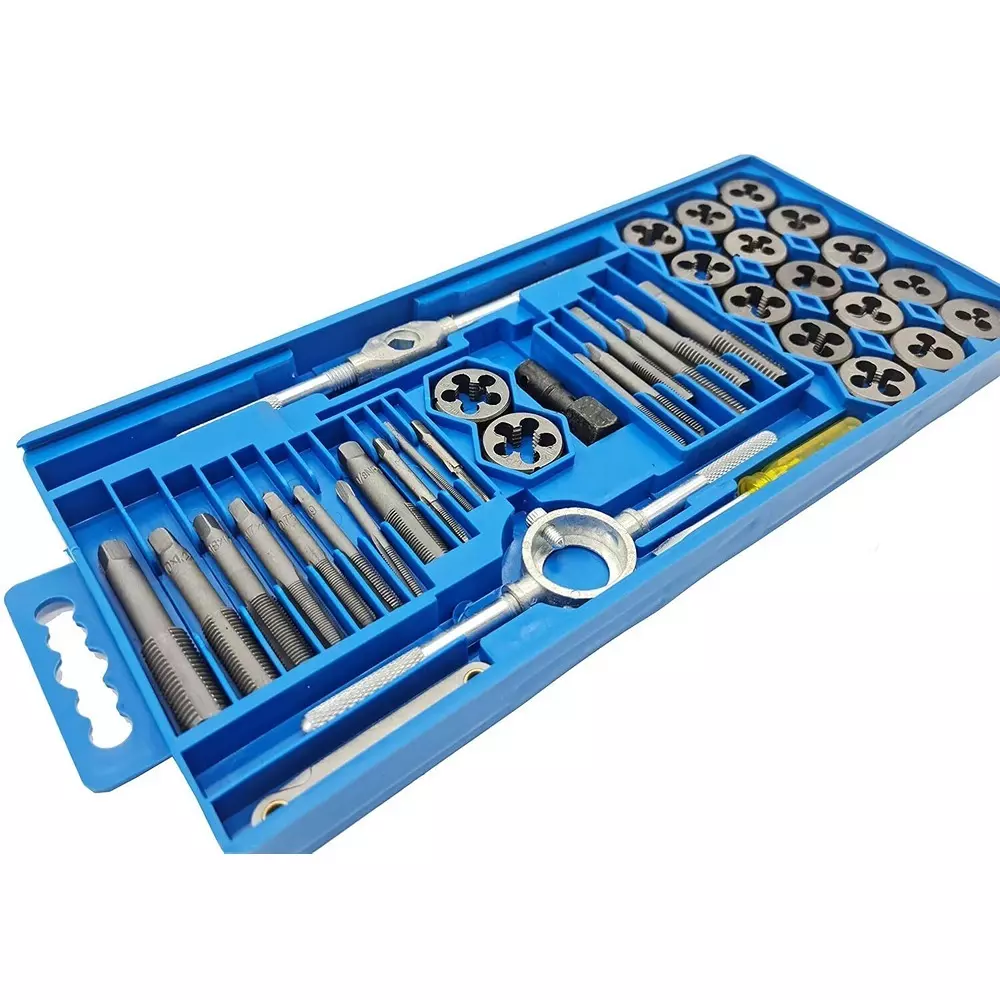 FLAMINGO ENTERPRISE Screw Tap and Die Set Single Sided M3 to M12 Range, FM-590 (Set of 40 Pcs)
