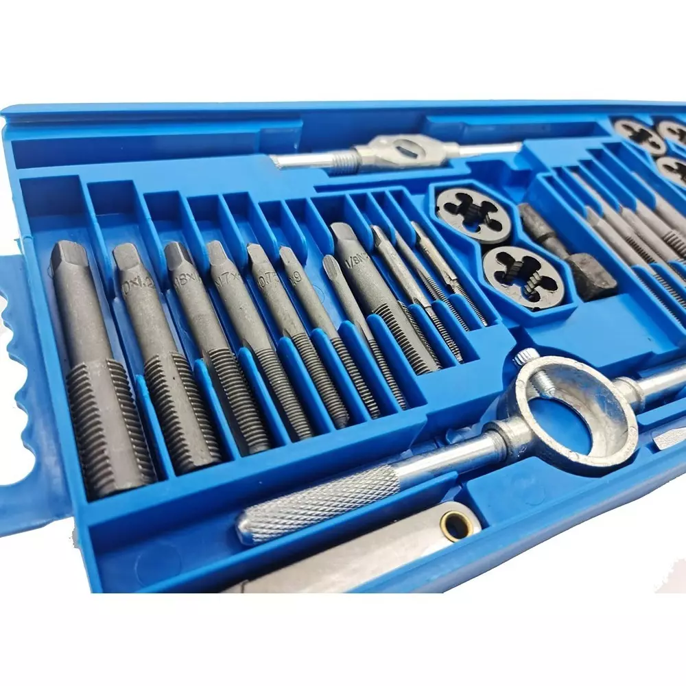 FLAMINGO ENTERPRISE Screw Tap and Die Set Single Sided M3 to M12 Range, FM-590 (Set of 40 Pcs)