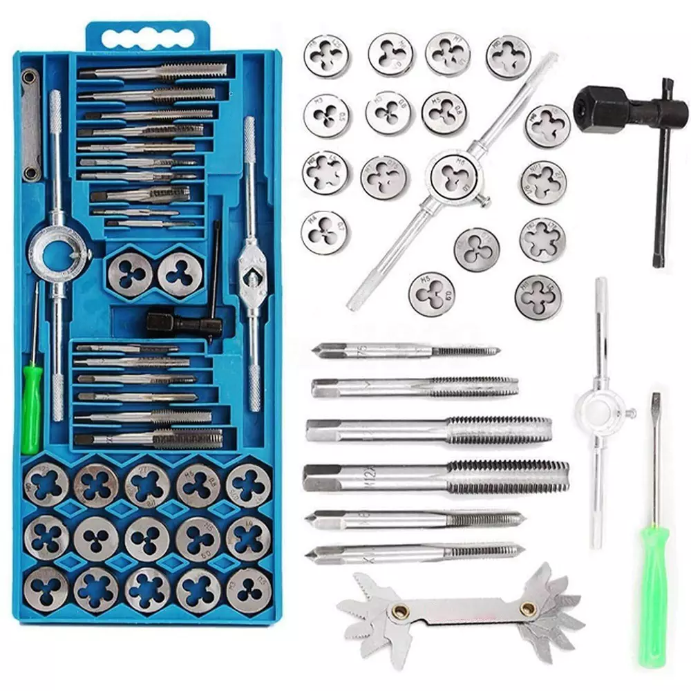 FLAMINGO ENTERPRISE Screw Threading Hand Tools Set Single Sided M3 to M12 Range, FM-592 (Set of 40 Pcs)