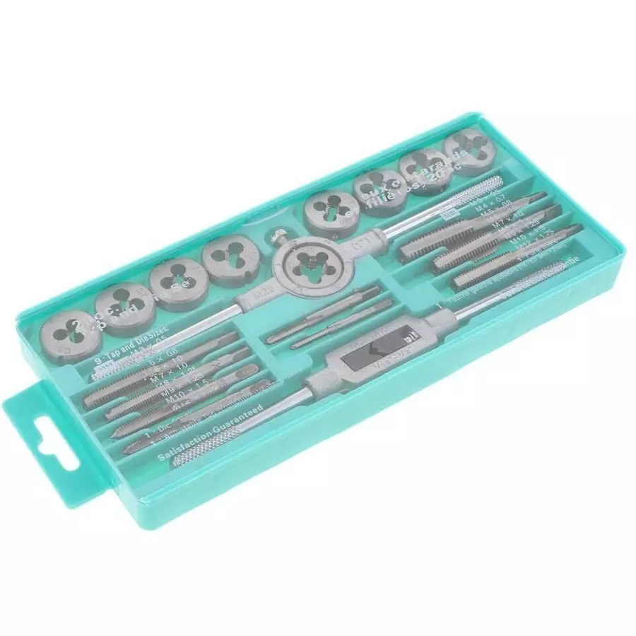 FLAMINGO ENTERPRISE Tap and Die Set Single Sided M3 to M12 Range, FM-585 (Set of 20 Pcs)