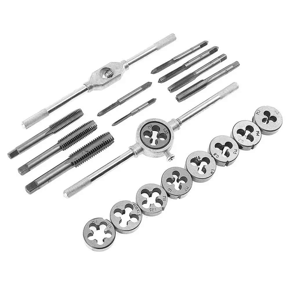 ATOZSHOP11 Tap & Die Set with Screw Extractor 19.5 × 2.2 × 1 cm Tap Size Steel (Set of 20 Pcs)