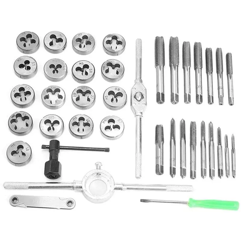FLAMINGO ENTERPRISE Tap and Die Set Single Sided M3 to M12 Range, FM-595 (Set of 40 Pcs)