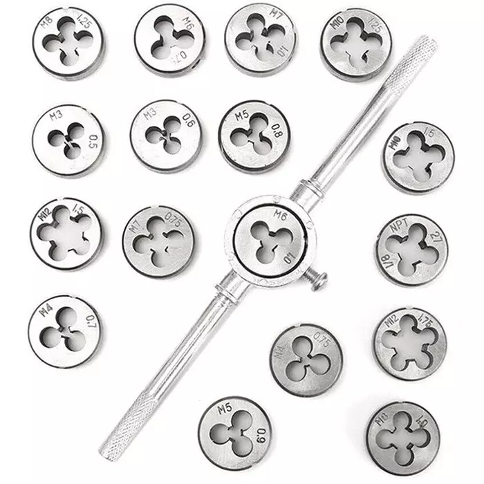FLAMINGO ENTERPRISE Tap and Die Set Single Sided M3 to M12 Range, FM-595 (Set of 40 Pcs)