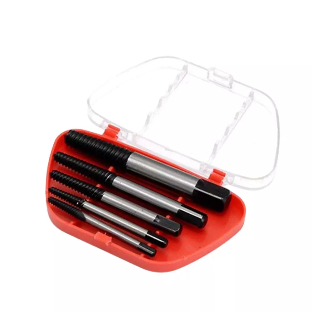 H9 Screw Extractor Set Straight Shank Chrome Vanadium Steel For Damaged Broken Bolts, Studs, Screws & Pipes (Pack of 5)
