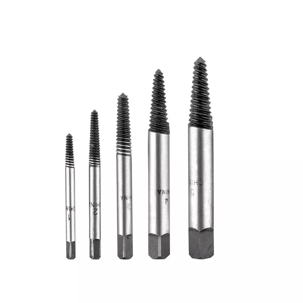 Total Screw Extractor Set Cr-V 48-52 HRC Coarse Thread (3-18 mm) Size Range , TACSE0056 (Set of 5)