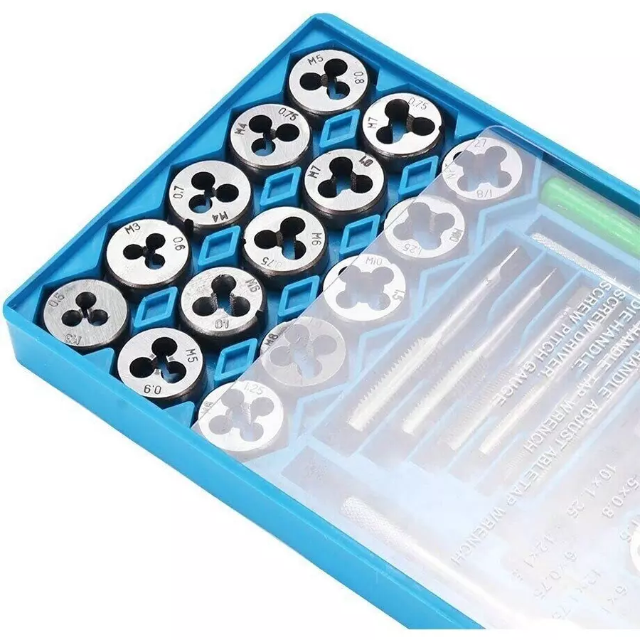 FLAMINGO ENTERPRISE Tap and Die Set Single Sided M3 to M12 Range, FM-589 (Set of 40 Pcs)