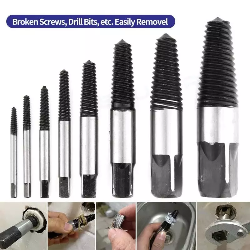 YADAV 8 Pcs Screw Extractor Set Speed Out Drill Bits for Removing Broken or Damaged Screws, Bolts, Studs & Threaded Fittings ‎15 x 10 x 5 cm
