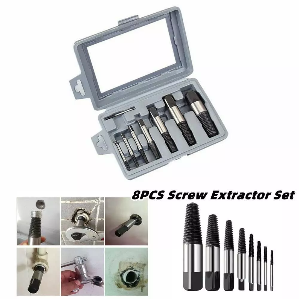 YADAV 8 Pcs Screw Extractor Set Speed Out Drill Bits for Removing Broken or Damaged Screws, Bolts, Studs & Threaded Fittings ‎15 x 10 x 5 cm