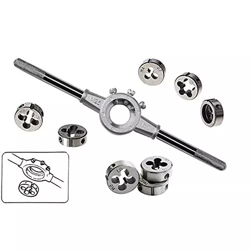 ATOZSHOP11 Tap and Die Set with Adjustable Wrench Twisted Hand Tools Alloy Steel (Set of 20  Pcs)