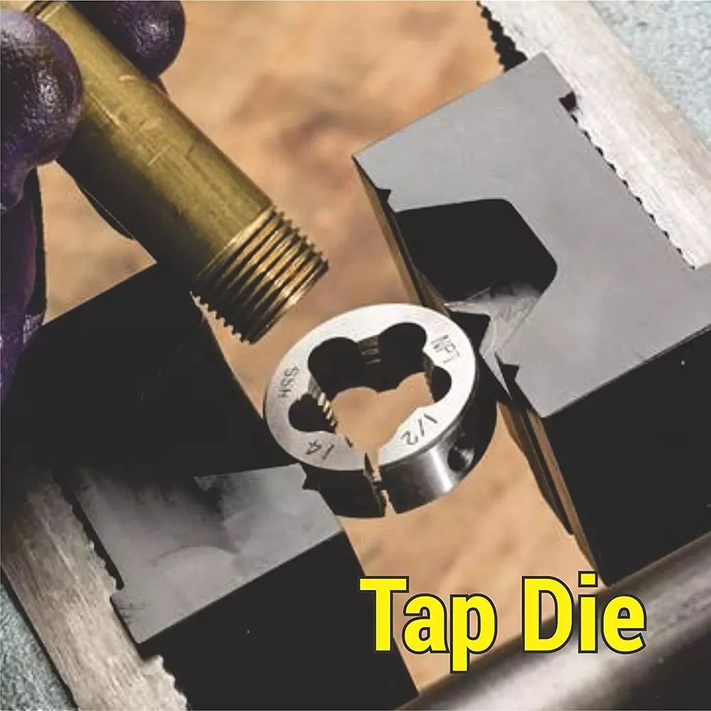 YADAV 12 Pcs Metric Tap and Die Set (M6–M12) with Adjustable Tap Wrench & Round Die Holder Threading Tools for Bolts & Nuts