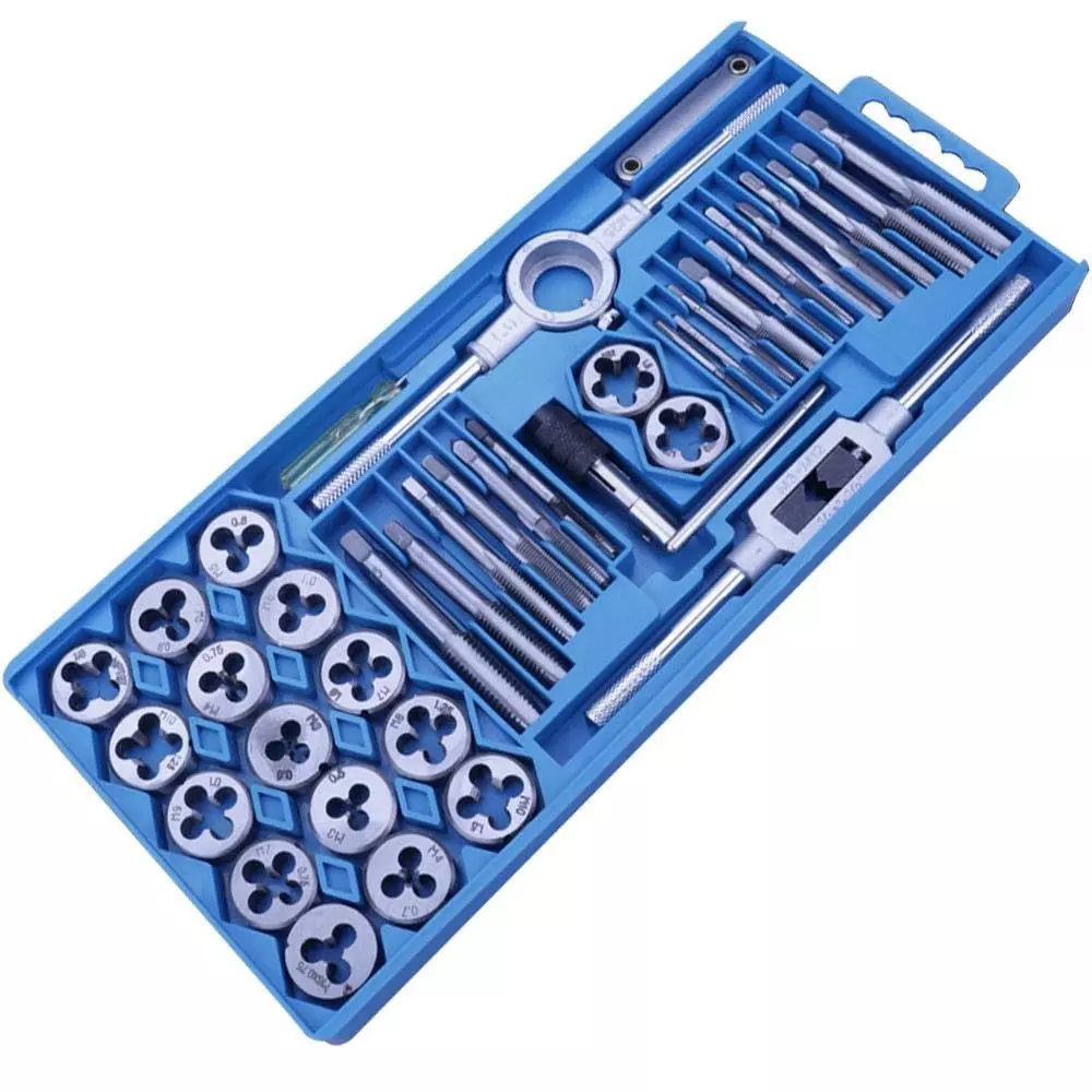 DY TOOLS Tap and Die Set M3-M12 Screw Thread Metric with Alloy Steel Box (Set of 40 Pcs)