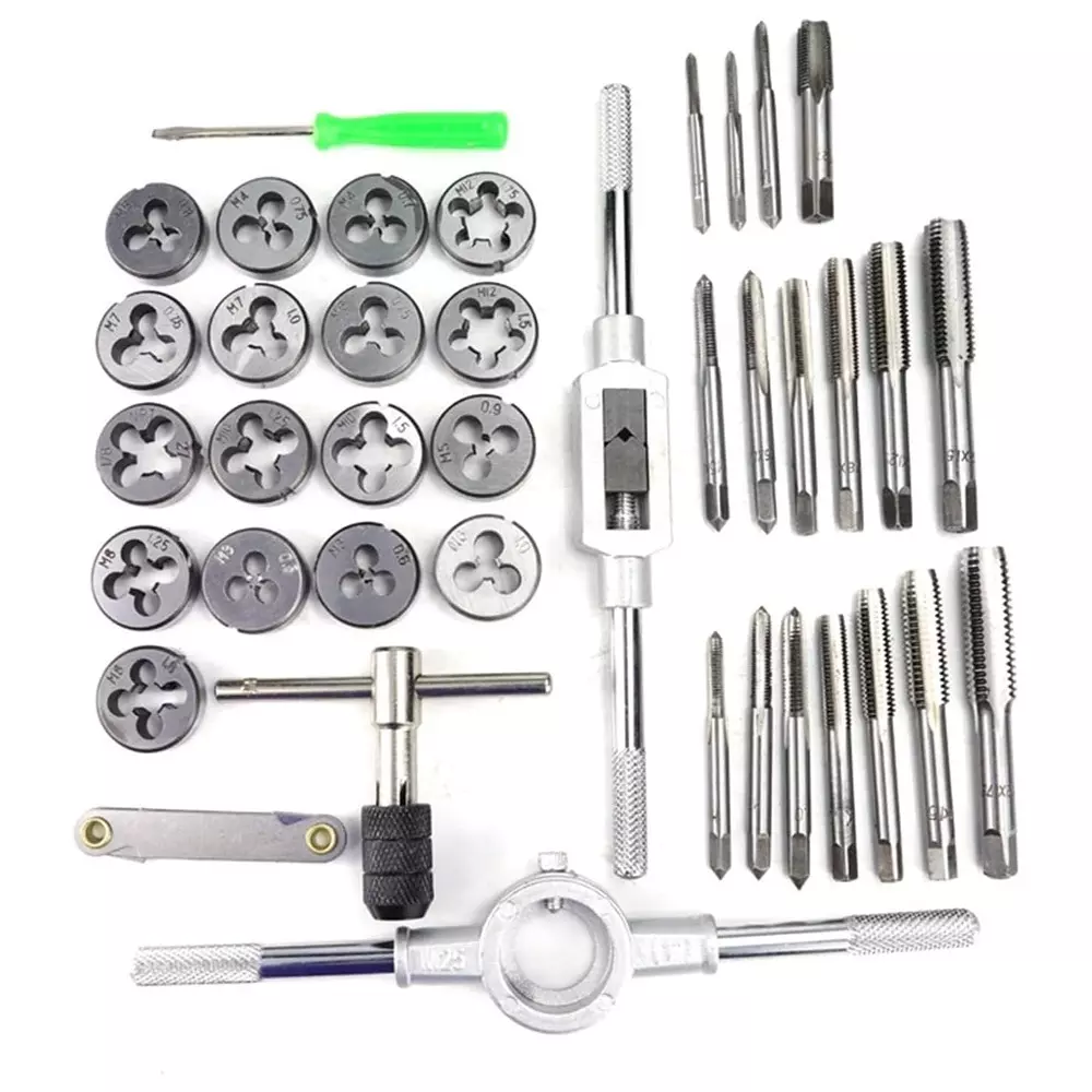 DY TOOLS Tap and Die Set M3-M12 Screw Thread Metric with Alloy Steel Box (Set of 40 Pcs)