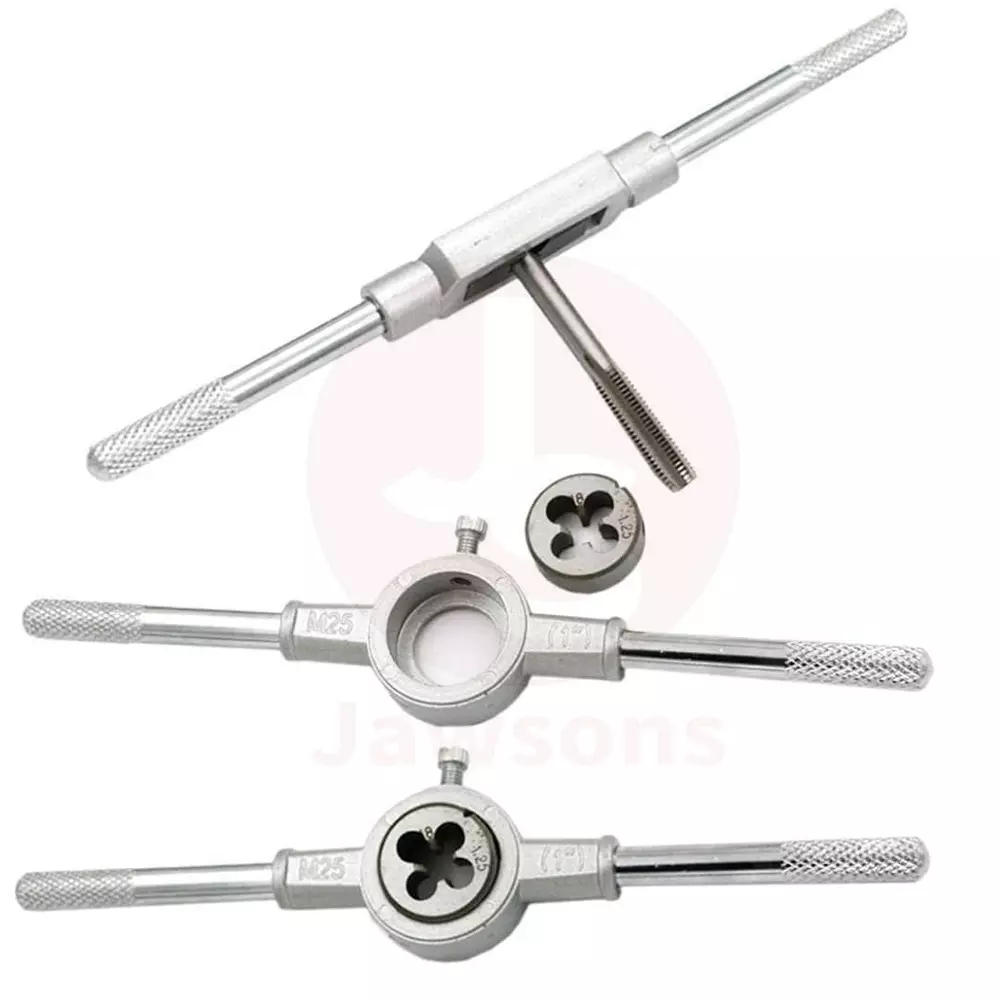 Jawsons Tap & Die Set Durable Tungsten Alloy Steel for Cutting M6-M12 Internal & External Threads (Set of 12 Pcs)