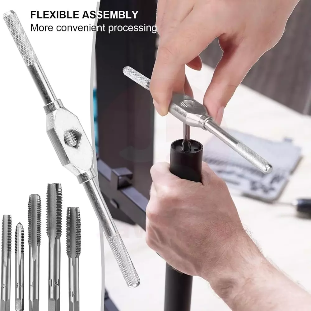 Jawsons Tap & Die Set Durable Tungsten Alloy Steel for Cutting M6-M12 Internal & External Threads (Set of 12 Pcs)