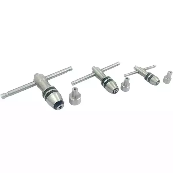 Buyohlic International Precision Guiding Tap Wrench 2.5 - 15.87 mm Tap Holding Capacity with Freely Spinnable Cap & Accurate Runout Control, AO-0FLX-NLAM (Set of 3)