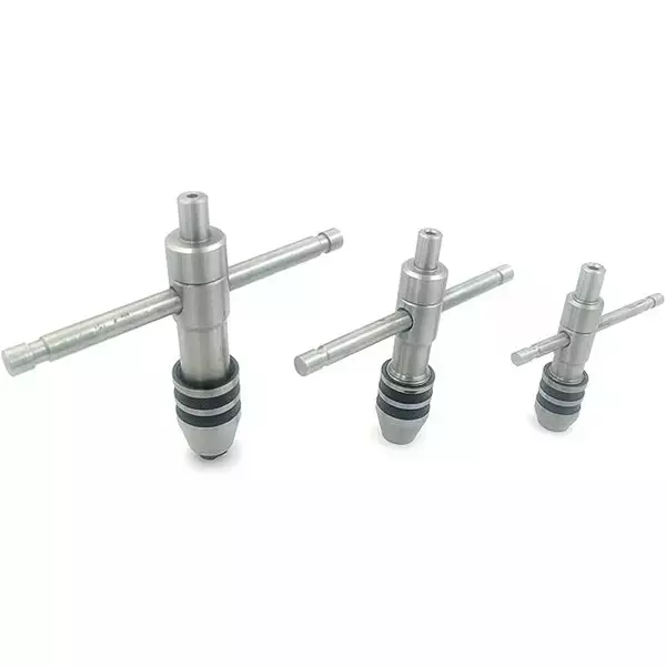 Buyohlic International Precision Guiding Tap Wrench 2.5 - 15.87 mm Tap Holding Capacity with Freely Spinnable Cap & Accurate Runout Control, AO-0FLX-NLAM (Set of 3)