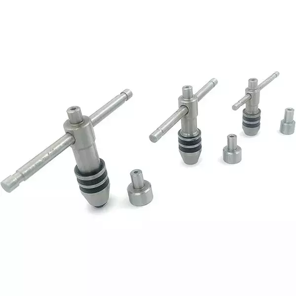 Buyohlic International Precision Guiding Tap Wrench 2.5 - 15.87 mm Tap Holding Capacity with Freely Spinnable Cap & Accurate Runout Control, AO-0FLX-NLAM (Set of 3)