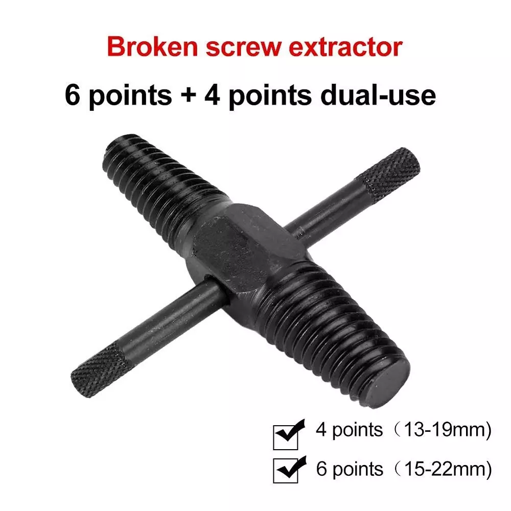 GENERIC Screw Extractor Remover Set Black for Removal of Normal Screws (Set of 2)