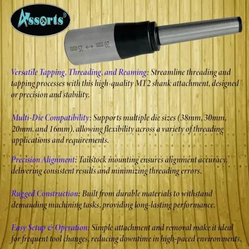 Assorts Metric Die Set Quality Tool Steel 2MT 16, 20, 25, 30, 38 mm Capacity