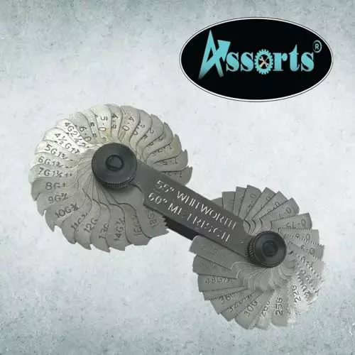 Assorts BSW & Metric Thread Guage Stainless Steel Flat Head 55� & 60� Angle 51 Blades