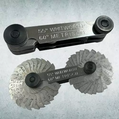 Assorts BSW & Metric Thread Guage Stainless Steel Flat Head 55� & 60� Angle 51 Blades
