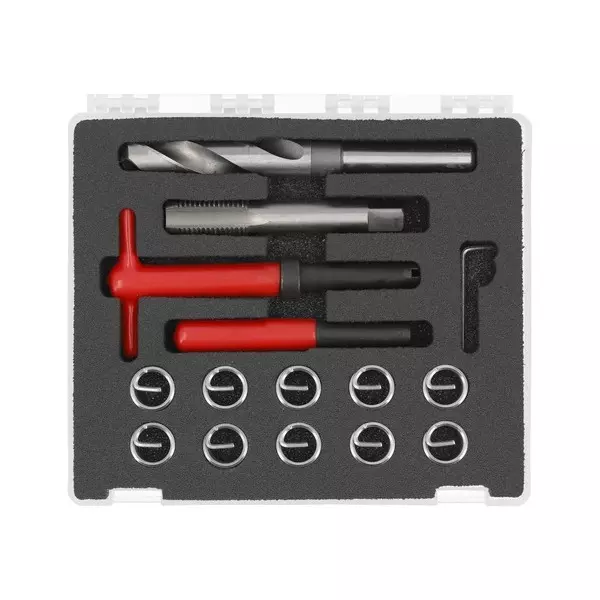 Yato 15 Pcs Thread Repair Set HSS 4241 Drill Material and M16x2.0 mm Thread Size, YT-17688