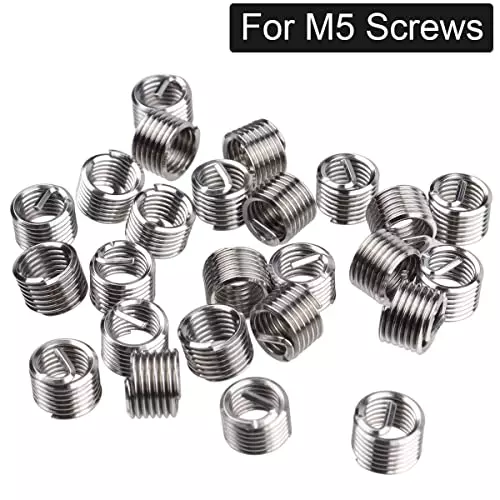Wolfride Thread Repair Kit M5x0.8 mm Helicoil Insertion Tool for Restoring Damaged Threads, W1-0UAR-EHMY (Set of 30)