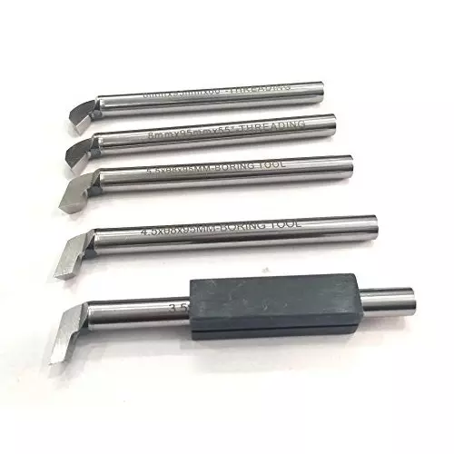 Assorts Threading & Boring Tool Set High Speed Steel 8 mm Shank Size for Lathe Machine (Pack of 5)