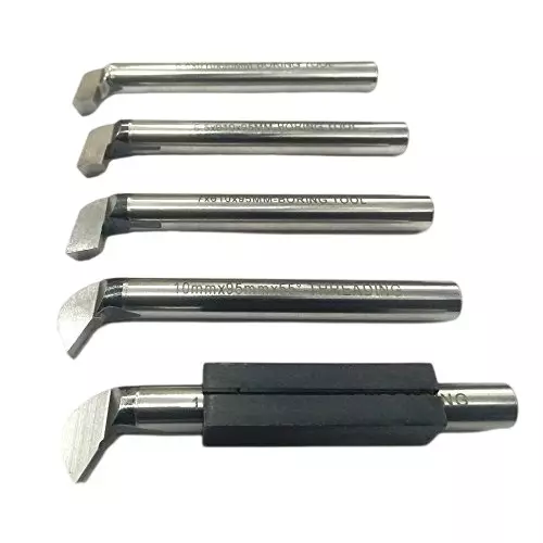 Assorts Threading & Boring Tool Set High Speed Steel 10 mm Shank Size for Lathe Machine (Pack of 5)