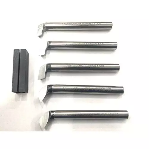 Assorts Threading & Boring Tool Set High Speed Steel 10 mm Shank Size for Lathe Machine (Pack of 5)