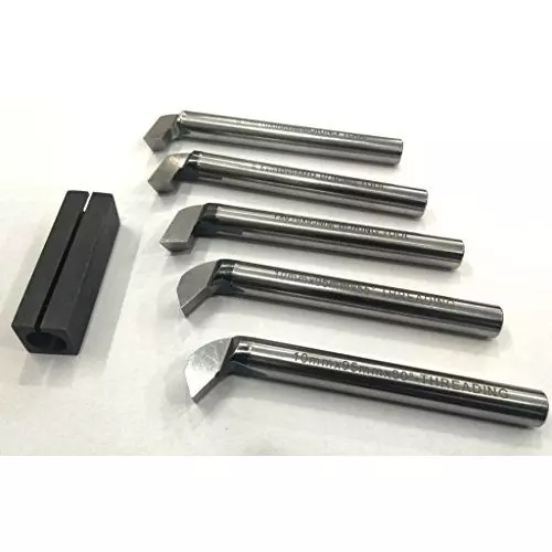 Assorts Threading & Boring Tool Set High Speed Steel 10 mm Shank Size for Lathe Machine (Pack of 5)