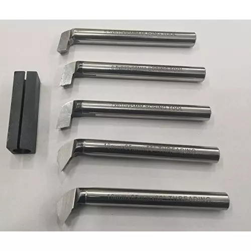 Assorts Threading & Boring Tool Set High Speed Steel 10 mm Shank Size for Lathe Machine (Pack of 5)