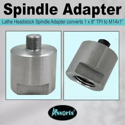 Assorts Lathe Spindle Adapter Alloy Steel M14x1 Thread 65 mm 4 Jaws 25 mm 8 TPI Self Centering Chuck