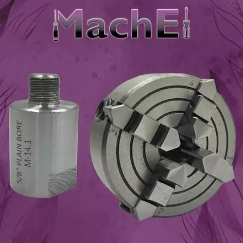 MachEl Shopsmith Mark V Lathe Spindle Adapter M14 x 1 for 70 mm 4 Jaw Chuck