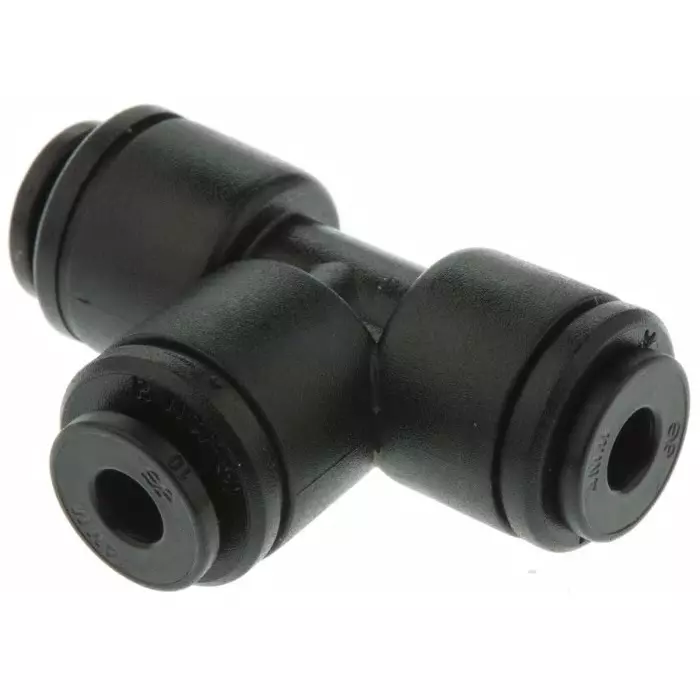 John Guest PM Series Tee Tube-to-Tube Adaptor Push In 4 mm Push In 4 mm to Push In 4 mm Tube-to-Tube Connection Style, PM0204E (Pack of 5)