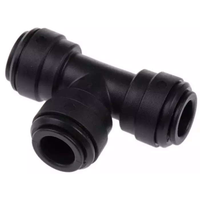 John Guest PM Series Tee Tube-to-Tube Adaptor Push In 10 mm Push In 10 mm to Push In 10 mm Tube-to-Tube Connection, PM0210E (Pack of 5)