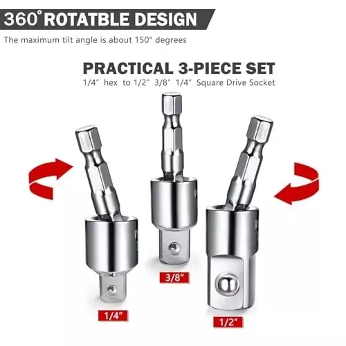 generic-14-impact-driver-hex-swivel-converter-power-drill-socket-adapter-set-to-square-drive-socket-adapter-14-38-12-3pcs