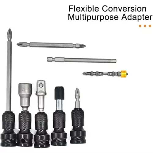 DY TOOLS High Carbon Steel Socket Adapter Hex Female Shank 12.7 & 6.35 mm (1/2 & 1/4 Inch) Thread (Pack of 2)