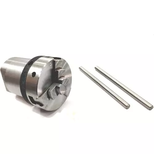 MachEl Spindle Adapter 1 inch (2.54 mm) x 8 TPI to M14 x 1 with 65 mm 3-Jaw Lathe Chuck