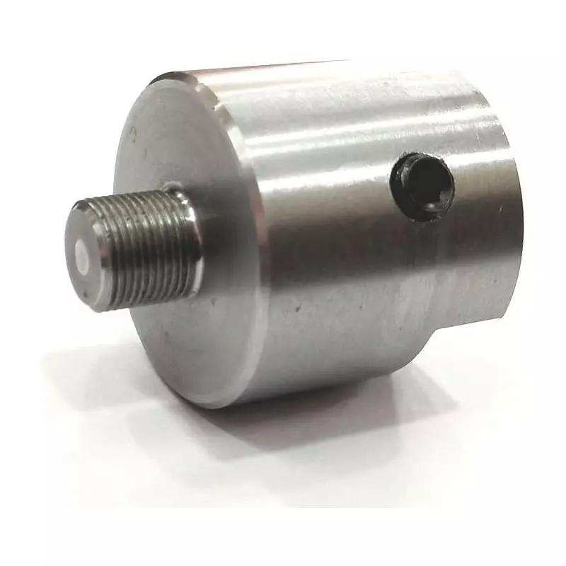 MachEl Spindle Adapter 1 inch (2.54 mm) x 8 TPI to M14 x 1 with 65 mm 3-Jaw Lathe Chuck