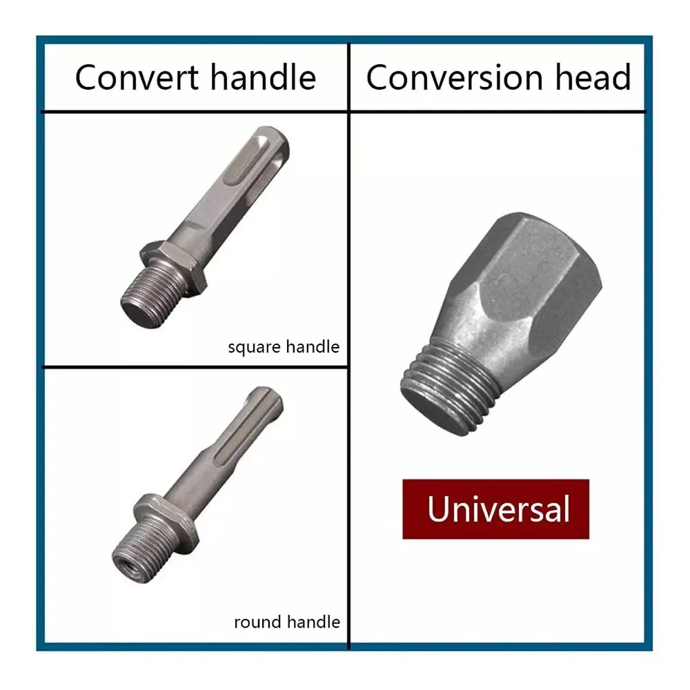 DY TOOLS M22 Core Bit Arbor Adapter Set High Carbon Steel for Electric Hammer & Compact Drill, Silver