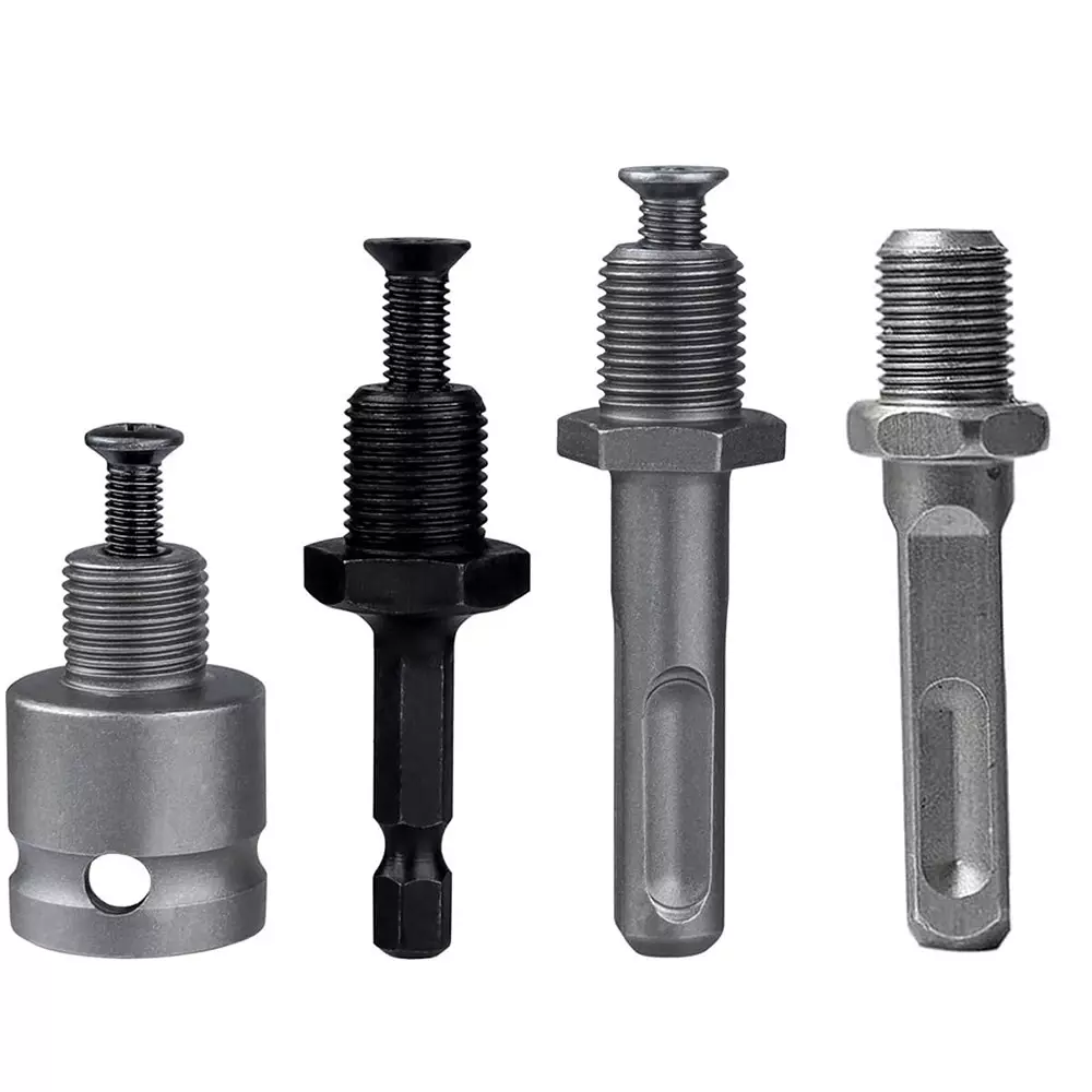 DY TOOLS Thread Drill Chuck Shank Adapter Set High Carbon Steel 1/2-20 UNF Mount Thread (Set of 4 Pcs)