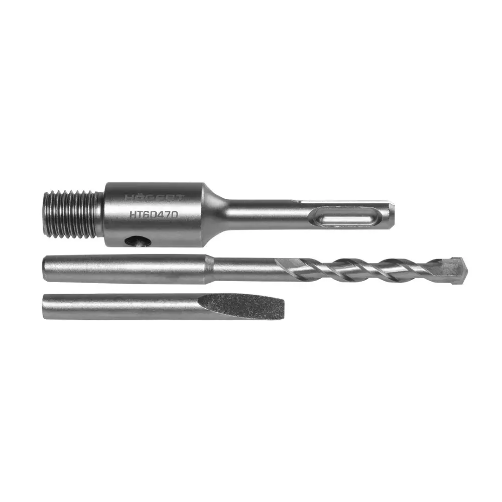 Hogert Technik SDS+ Adapter Length 110 mm, Pilot Drill Length 130 mm for Diamond Hole Saw Drill Bit, HT6D470