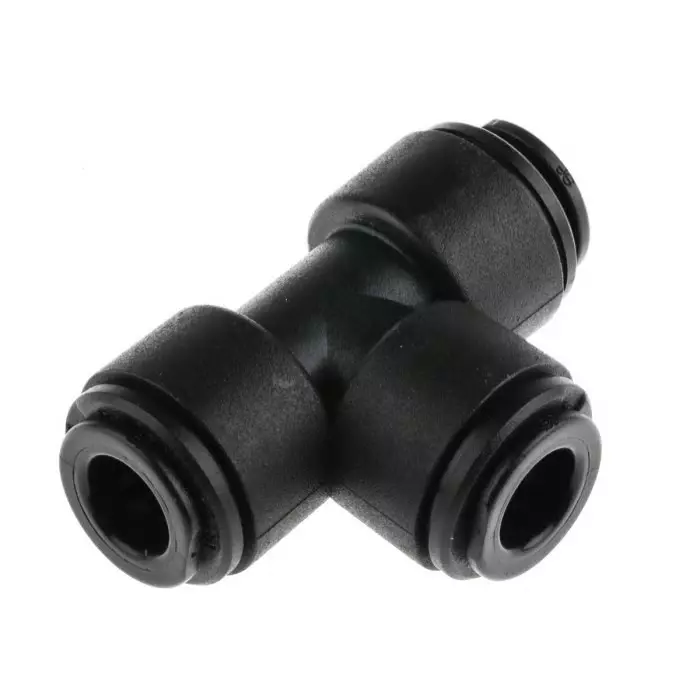 John Guest PM Series Tee Tube-to-Tube Adaptor Push In 8 mm Push In 8 mm to Push In 8 mm Tube-to-Tube Connection Style, PM0208E (Pack of 5)