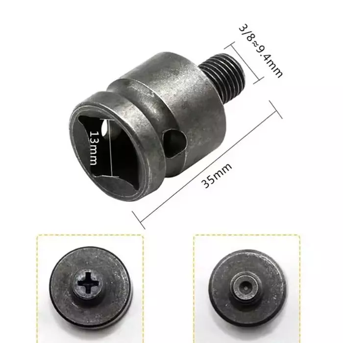 DY TOOLS Electric Wrench Adapter 6.35 mm Hex Shank 12.7 mm-20 UNF ( 1/2 Inch-20 UNF) Thread