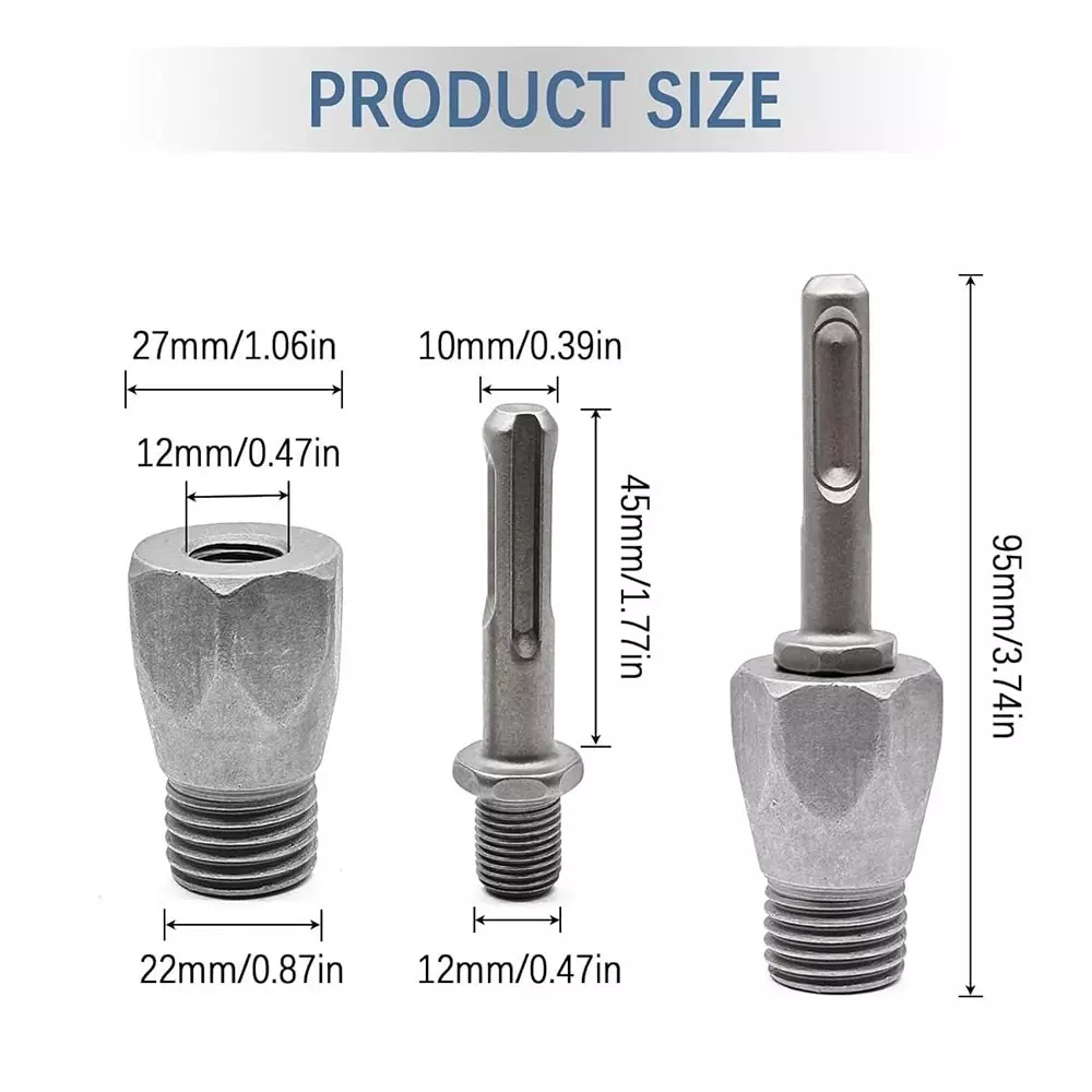 dy-tools-core-drill-bit-adapter-12mm-male-to-10mm-sds-plus-shank-with-12mm-female-to-22mm-male-drill-bit-suitable-for-electric-hammer-drill-and-other-tools