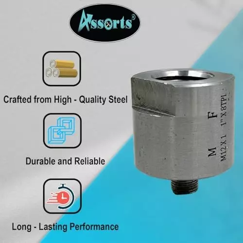 Assorts Lathe Spindle Adapter Alloy Steel M12x1 Thread 25 mm 8 TPI