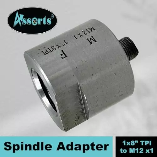 Assorts Lathe Spindle Adapter Alloy Steel M12x1 Thread 25 mm 8 TPI