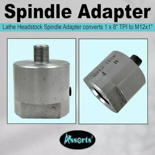 Assorts Lathe Spindle Adapter Alloy Steel M12x1 Thread 25 mm 8 TPI