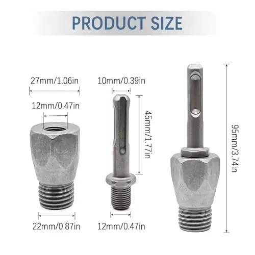 DY TOOLS Core Bit Adapter Set Alloy Steel 1+2 Round Shank